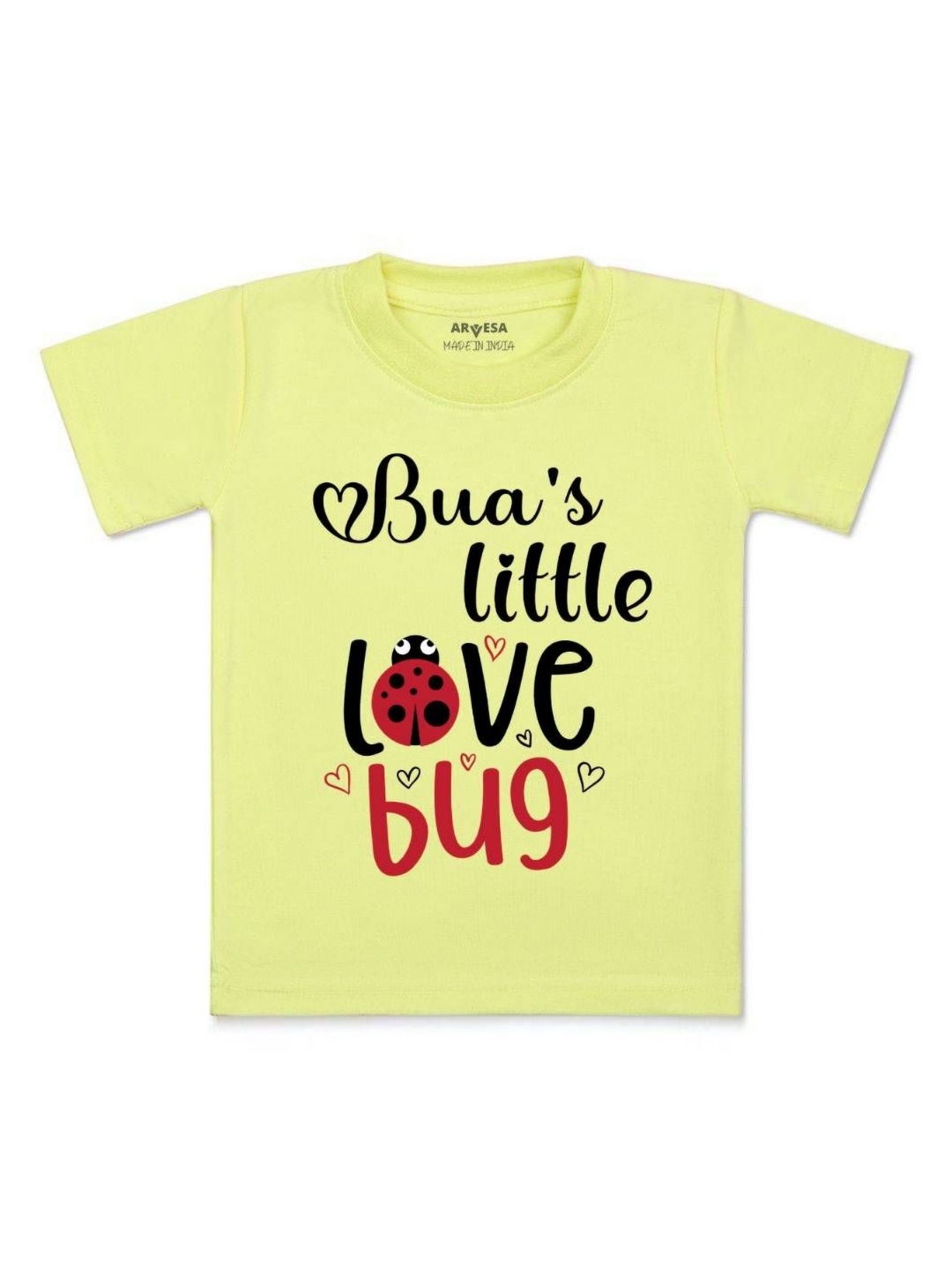 

Arvesa Kids Bua Little Love Bug Printed Tshirt, Yellow