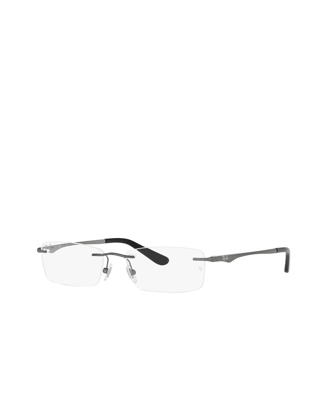 

Ray-Ban Men Rimless Rectangle Gunmetal Frames, Transparent
