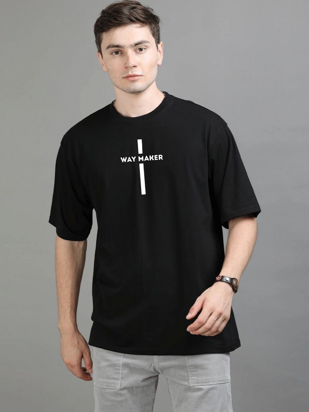 

GSPO Men Typography Printed T-shirt, Black
