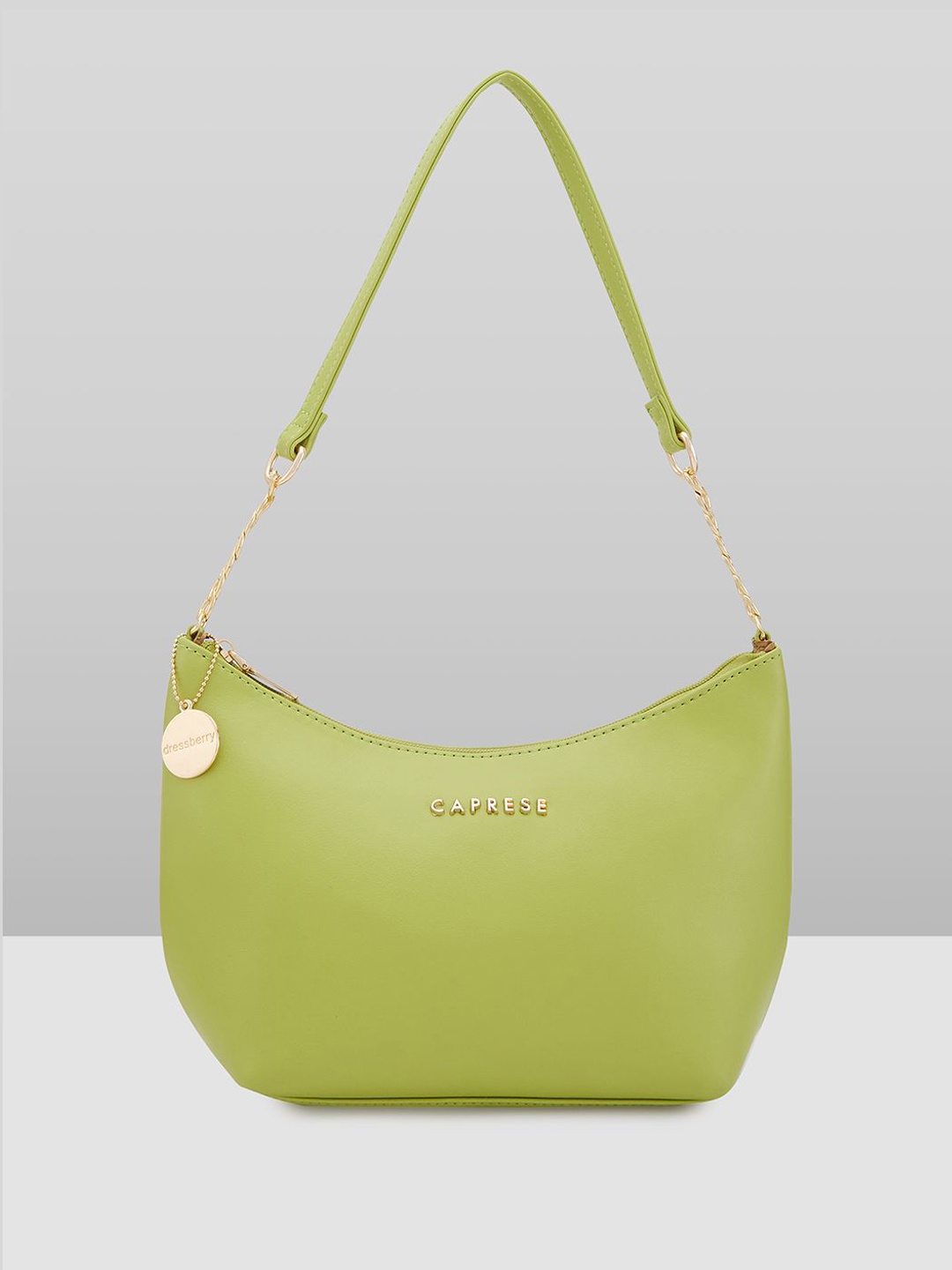 

DressBerry X CAPRESE Structured Hobo Bag, Lime green