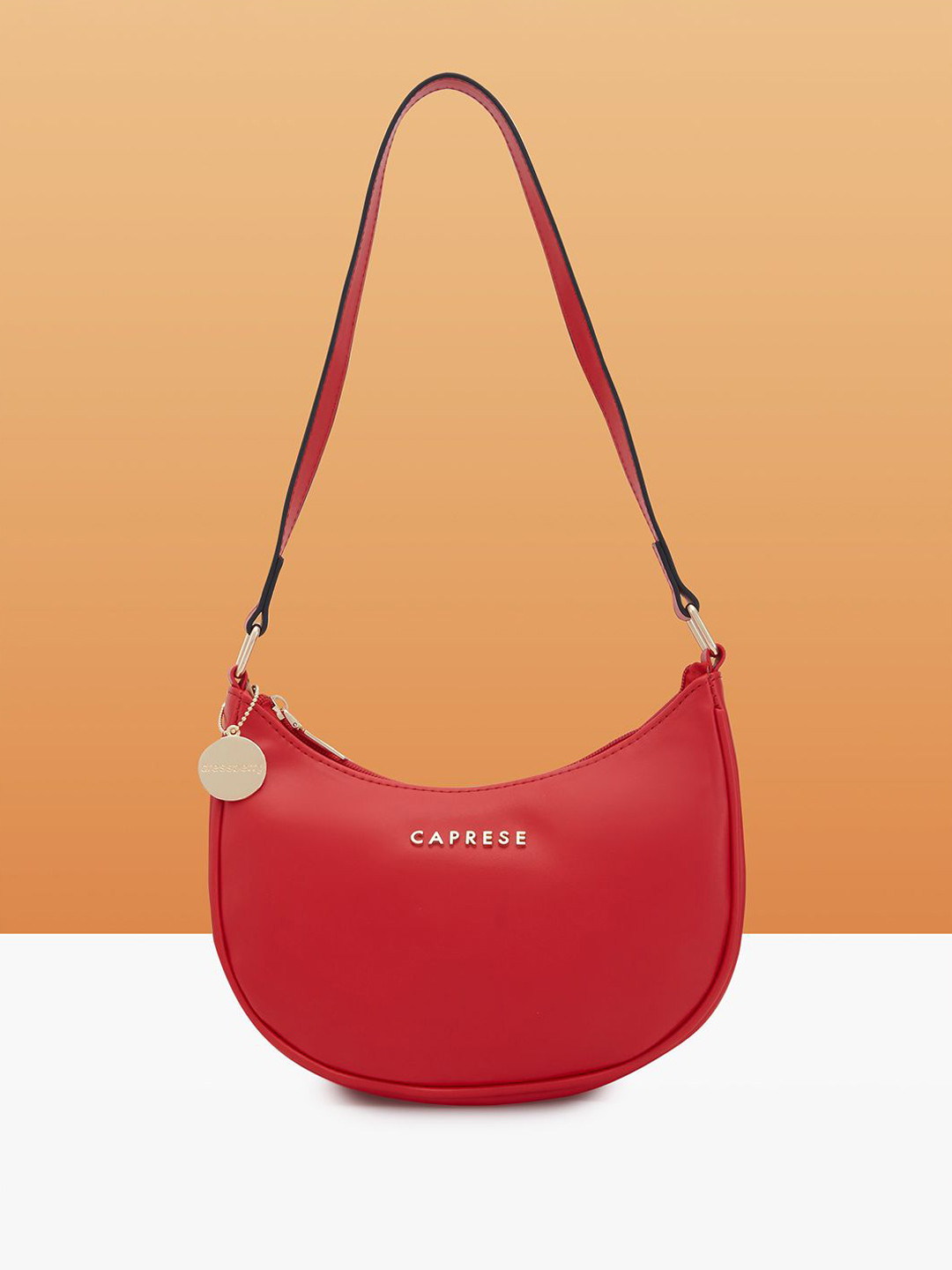 

DressBerry X CAPRESE Half Moon Hobo Bag with Tasselled, Red