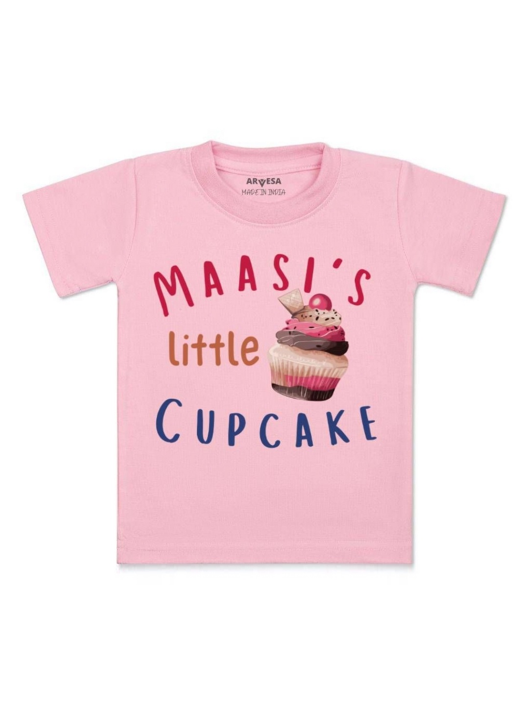 

Arvesa Kids Maasi Little Cupcake Printed Tshirt, Pink