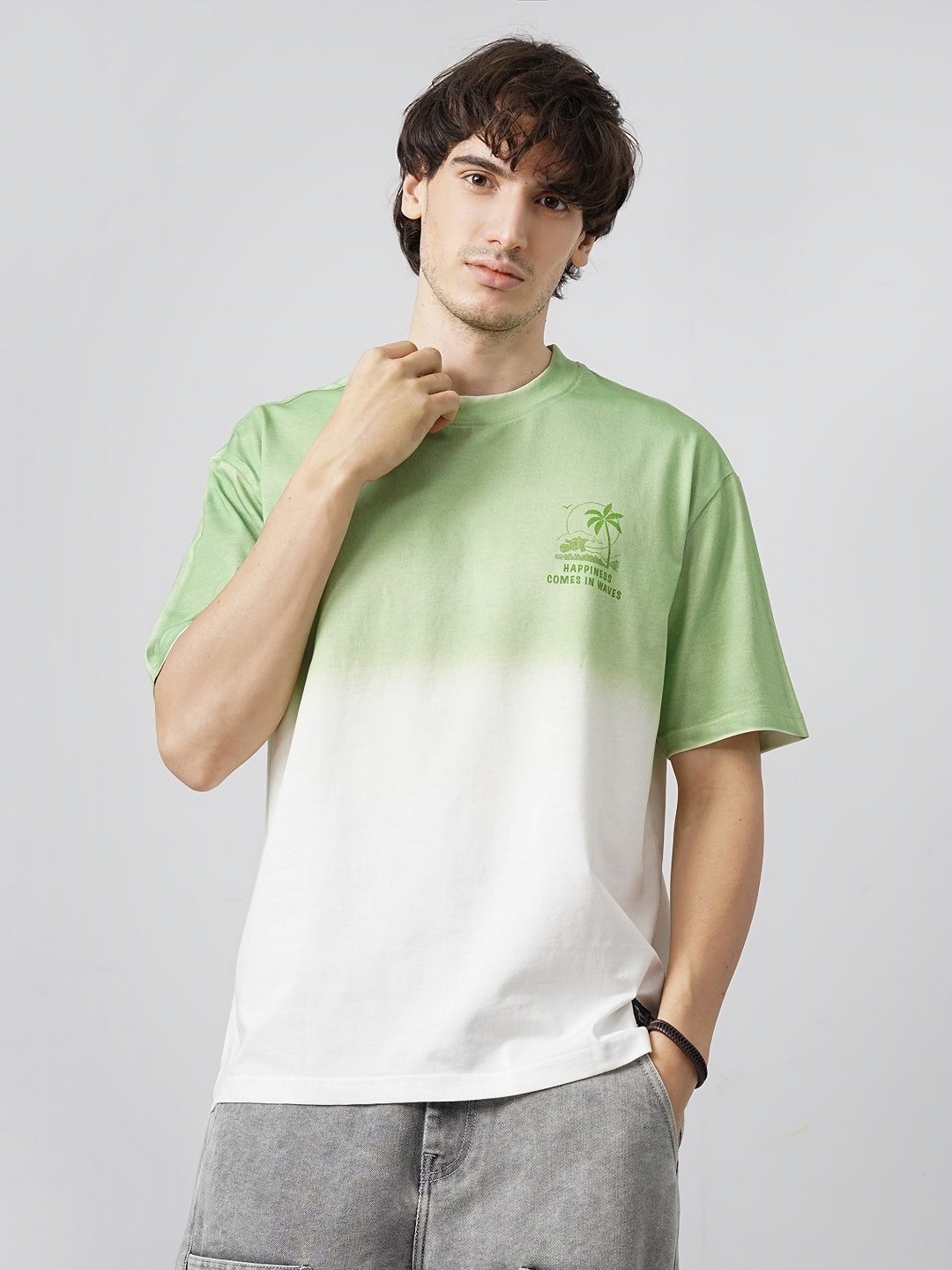 

Genoa Men Tie and Dye Printed T-shirt, Green