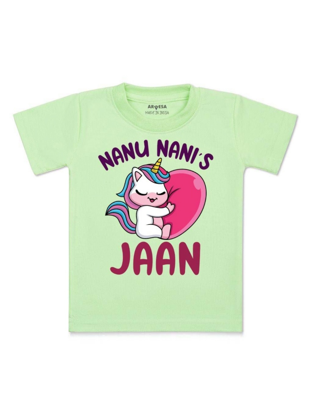 

Arvesa Kids Nana Nani Jaan Printed Tshirt, Green