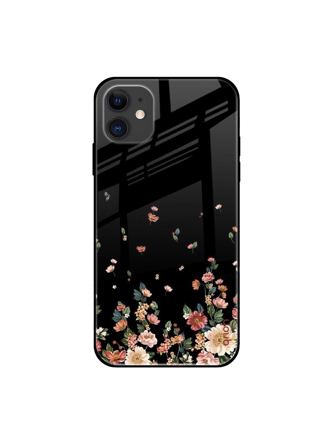 

QRIOH Floral Printed iPhone 12 Mini Back Case Mobile Accessories, Black