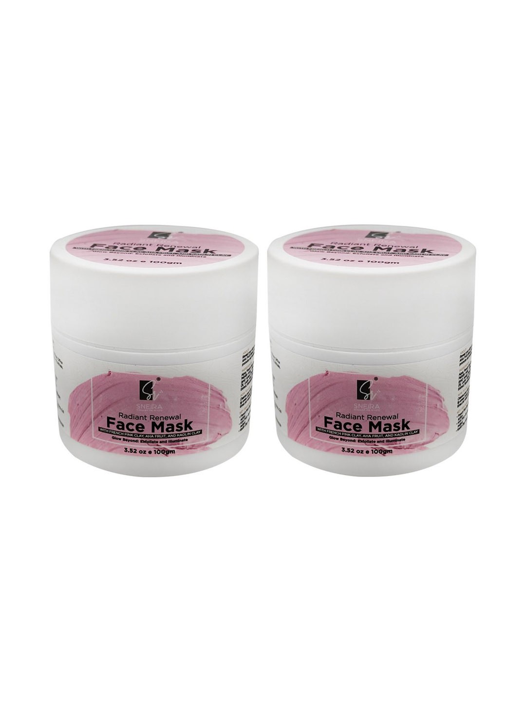 

SNEIRA Set Of 2 Radiant Renewal Face Mask With Pink Clay For Brightening - 100 g Each