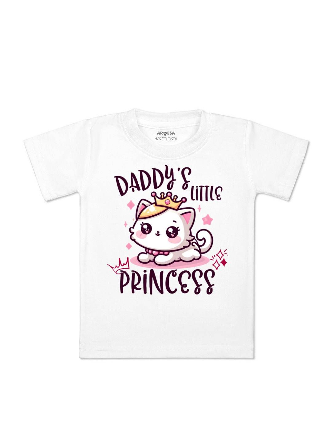 

Arvesa Kids Daddy Little Princess Printed Tshirt, White