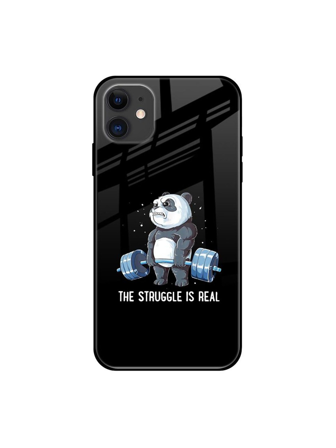 

QRIOH Real Struggle Real Printed iPhone 12 Mini Back Case, Black