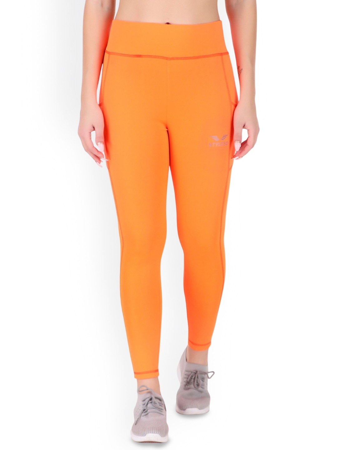 

STYLESO Women Printed Ankle Length Tights, Orange