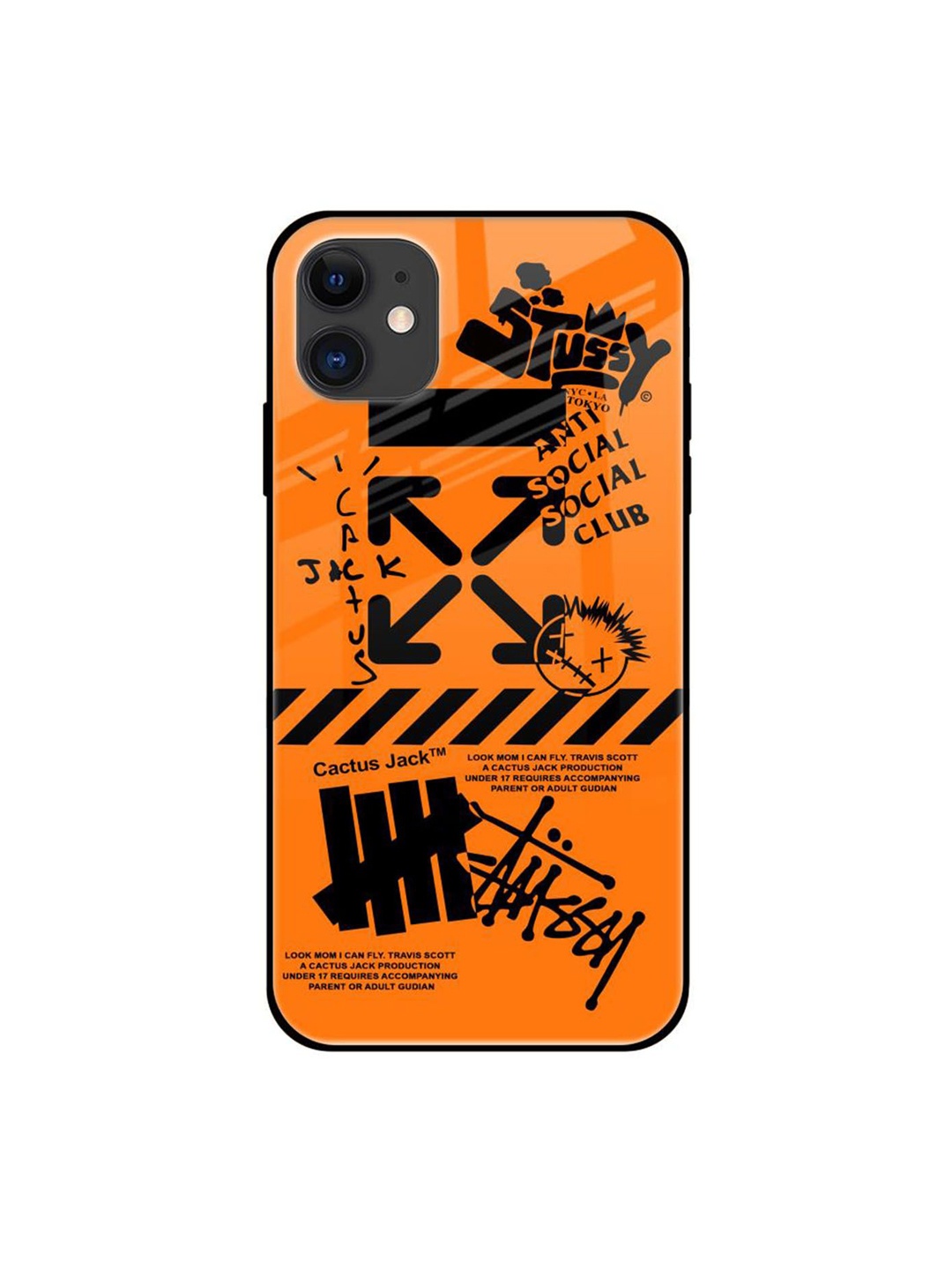 

QRIOH Anti Social Club Printed iPhone 12 Mini Back Case, Orange