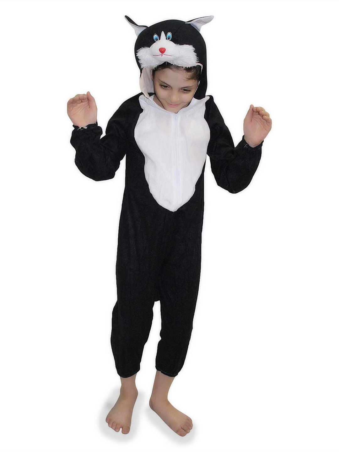 

Kaku Fancy Dresses Kids Cat Domestic Pet Animal Costume Set, Black