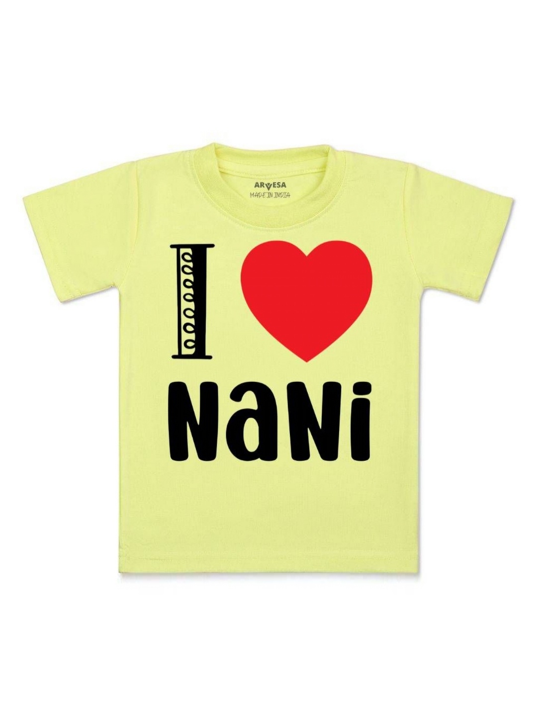 

Arvesa Kids I Love Nani Printed Tshirt, Yellow