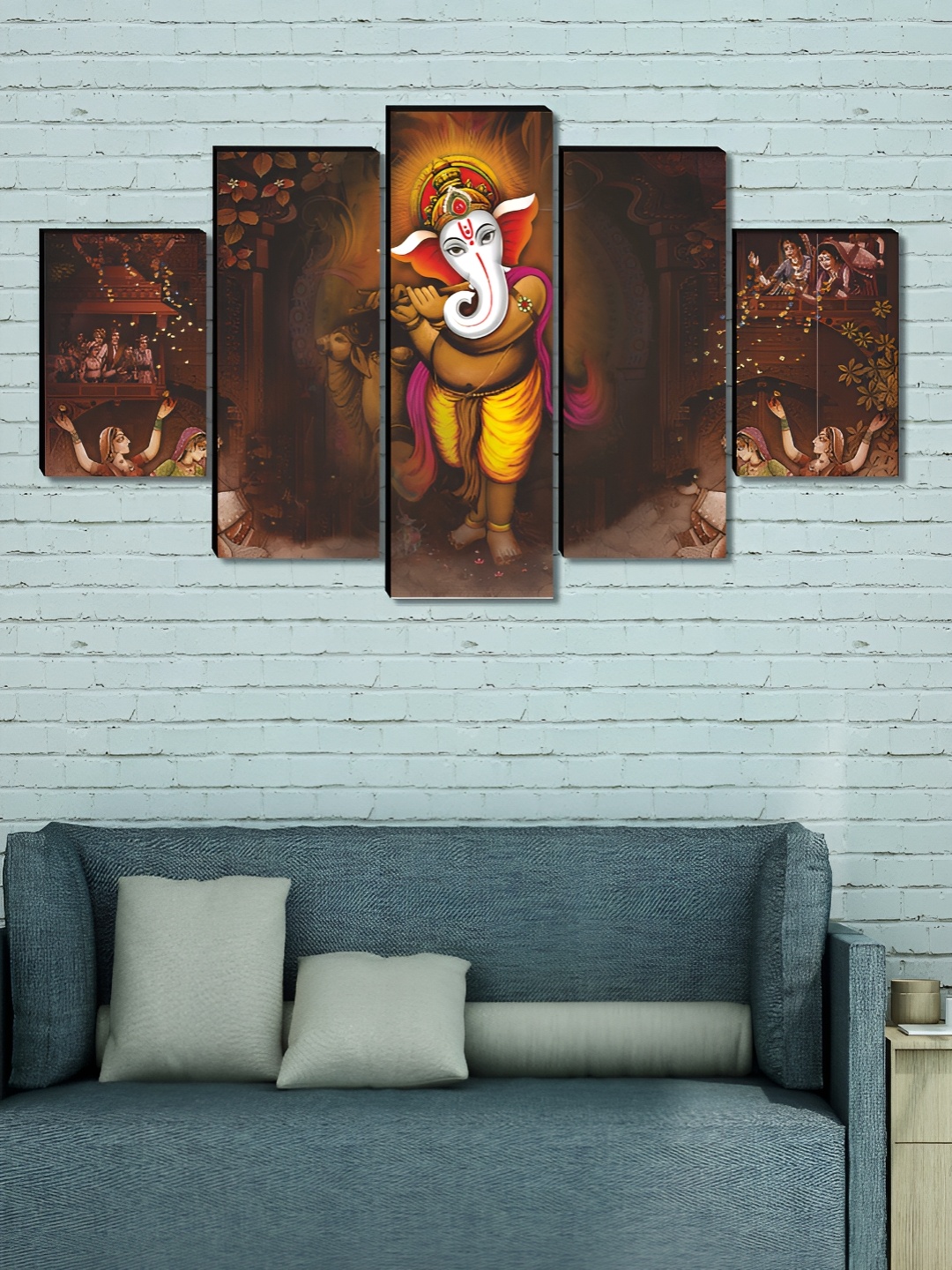 

Aura Beige & White 5 Piece Wood Religious Wall Paintings