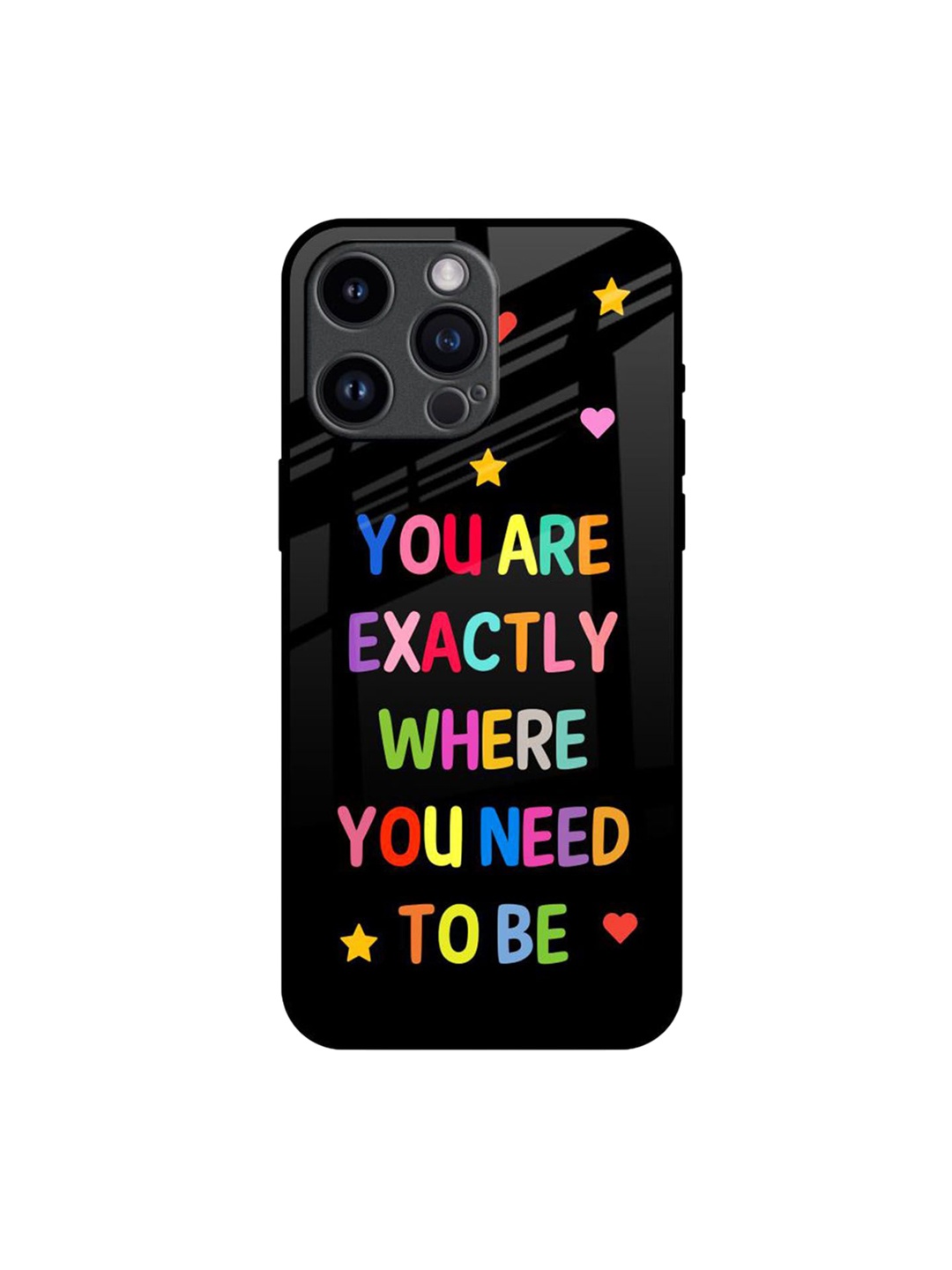 

QRIOH Magical Words Printed iPhone 14 Pro Max Back Case, Black