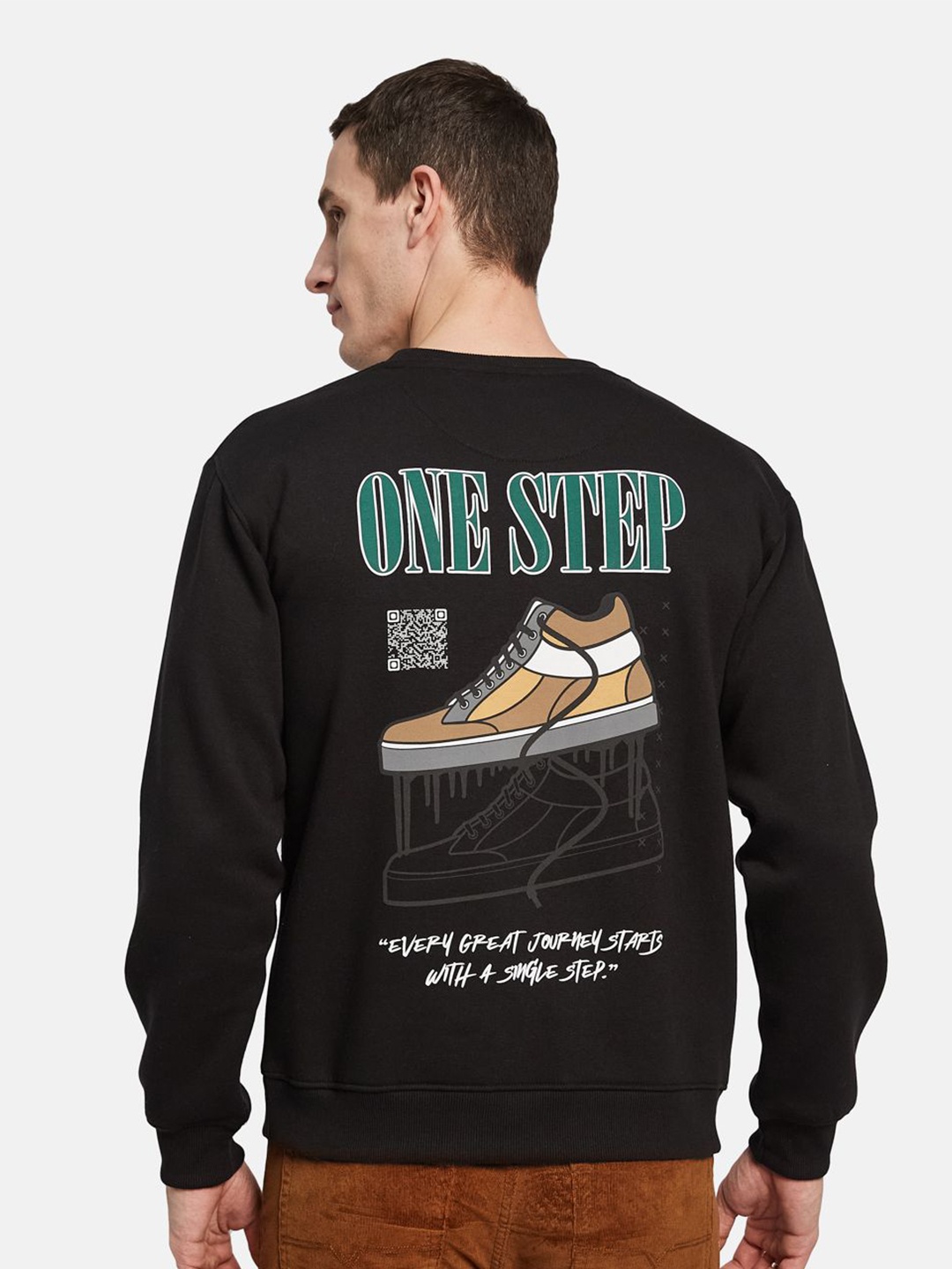 

Octave Men Printed Sweatshirt, Black
