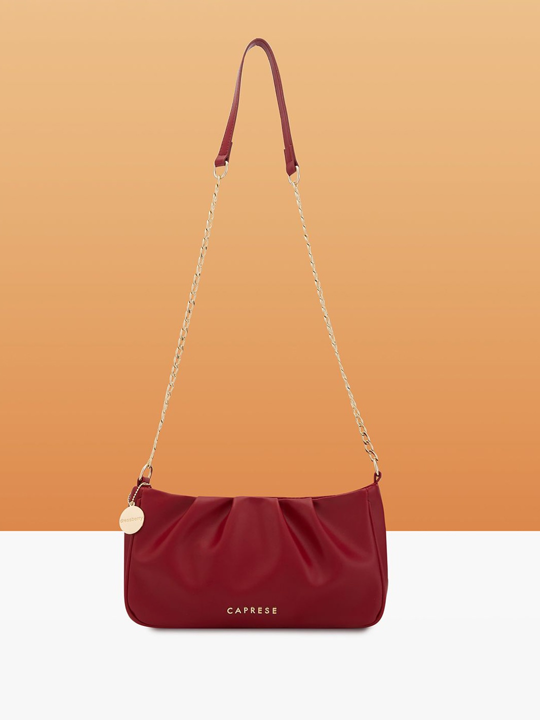 

DressBerry X CAPRESE Structured Shoulder Bag with Quilted, Maroon