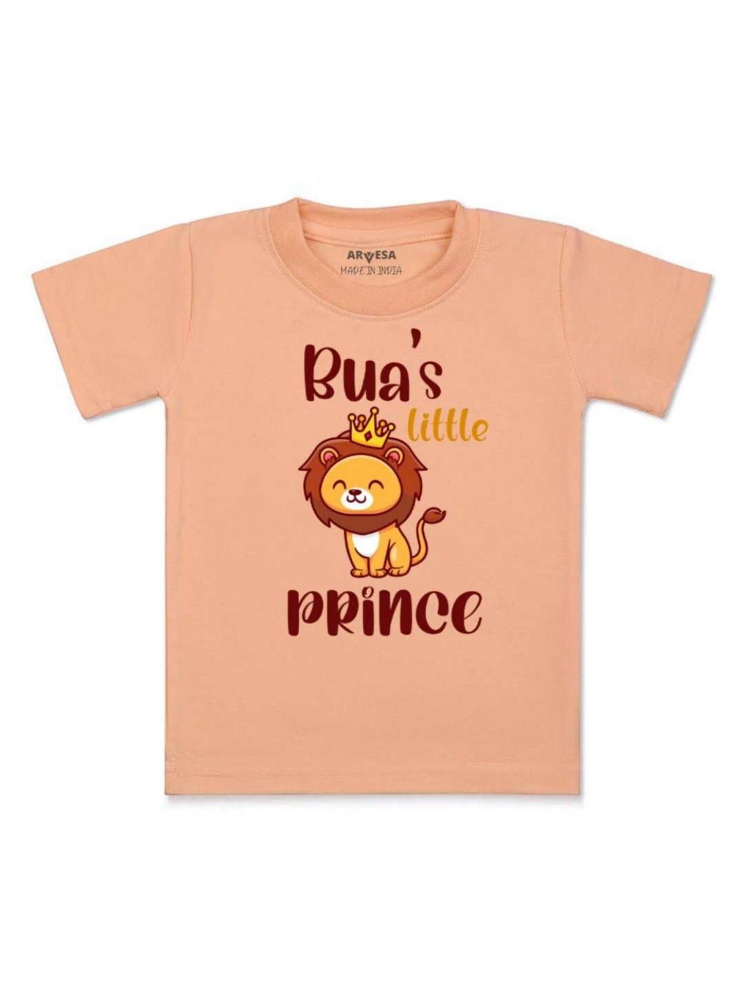 

Arvesa Kids Bua Little Prince Printed Tshirt, Peach