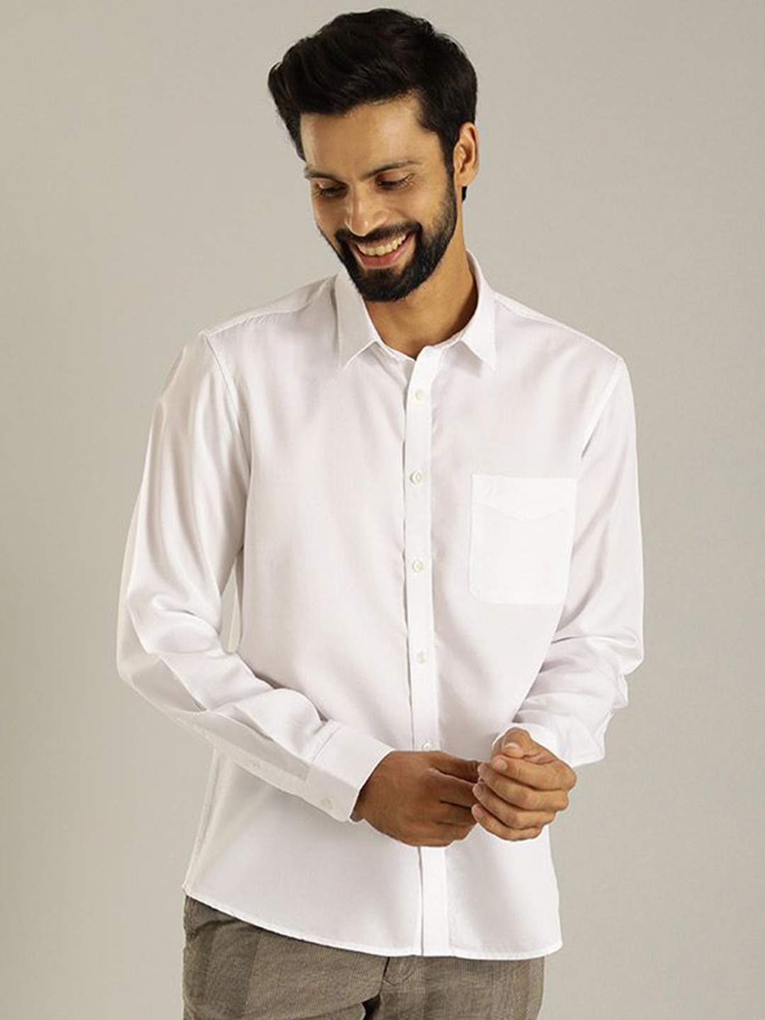 

Indian Terrain Men Slim Fit Opaque Casual Shirt, White