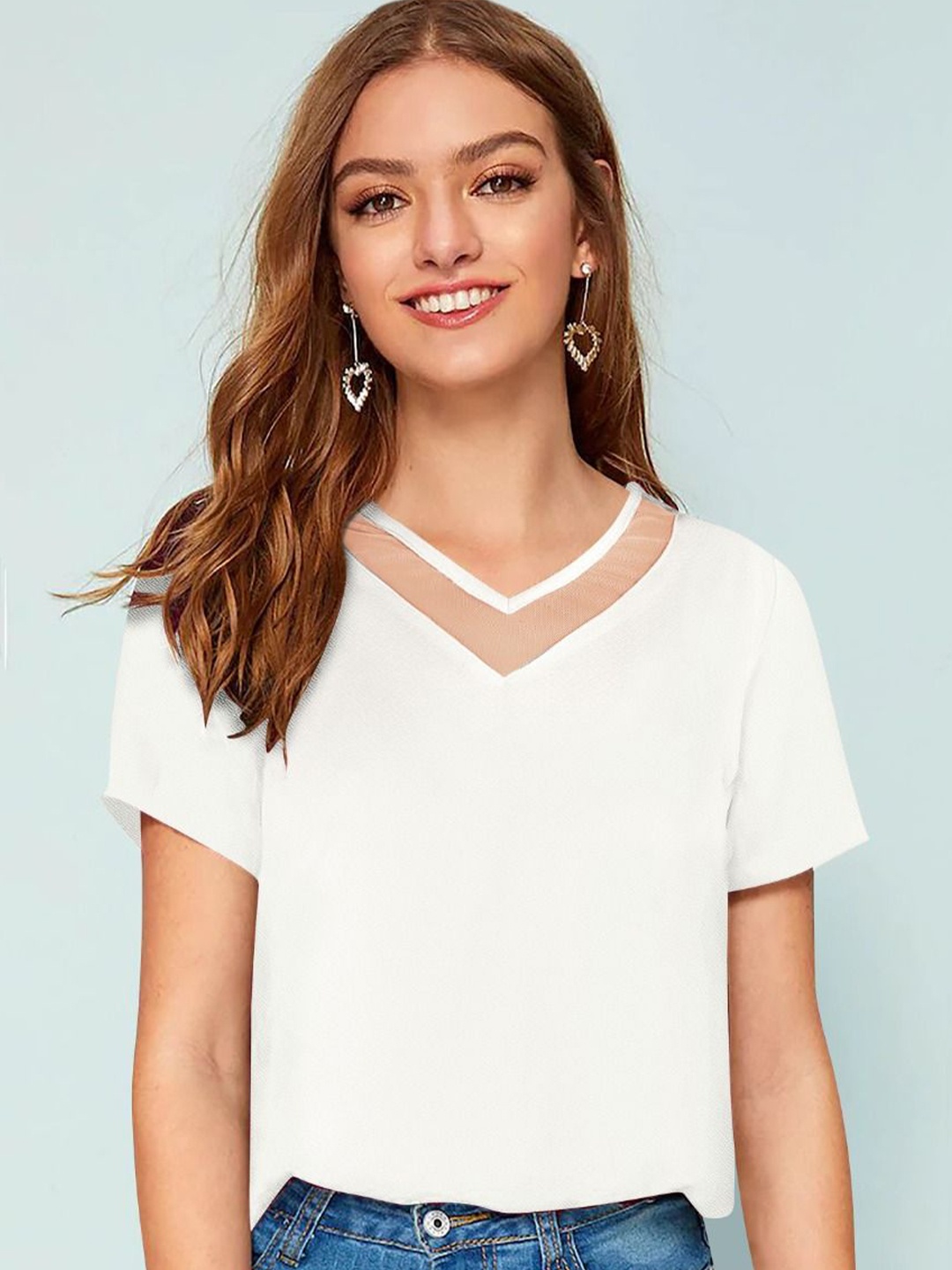 

CORSICA Women V-Neck Boxy Top, White