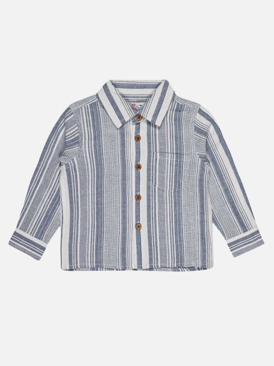 

YOUNG BIRDS Boys Opaque Striped Casual Shirt, White