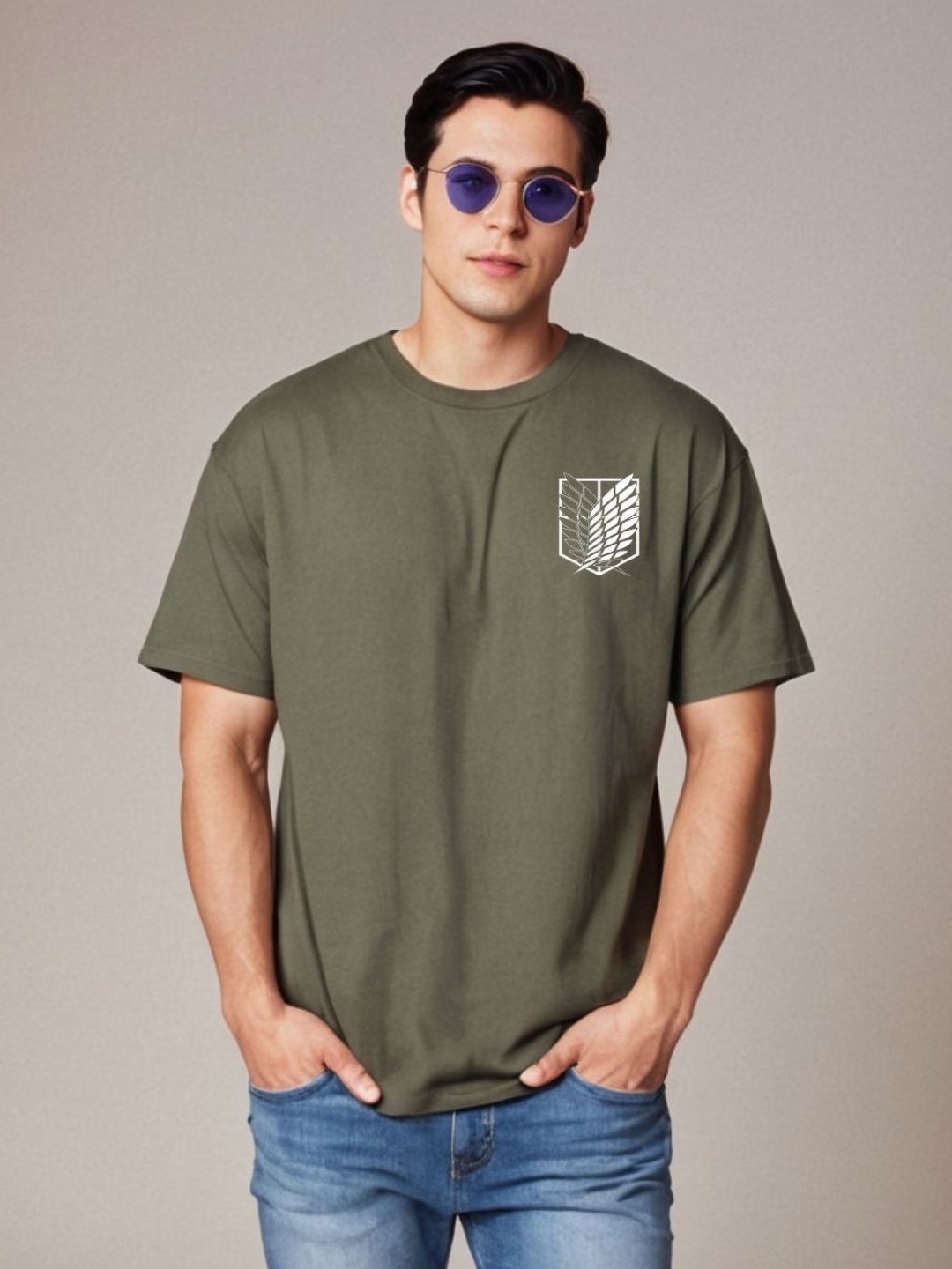 

Be Crazy Men Printed T-shirt, Olive