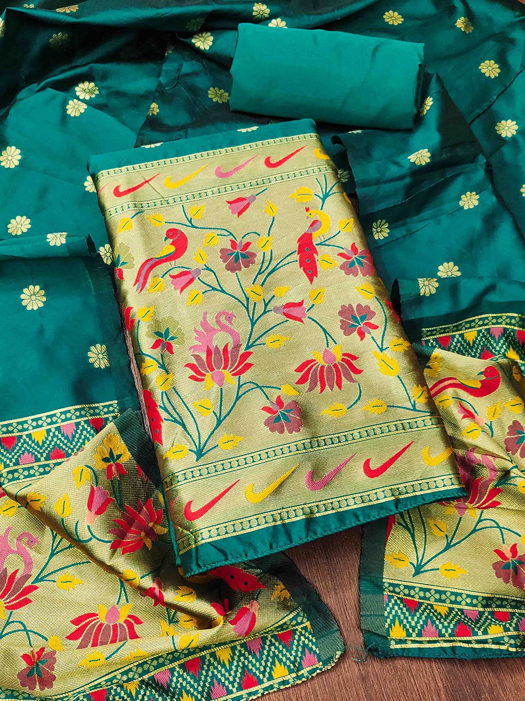 

KALINI Unstitched Dress Material, Teal