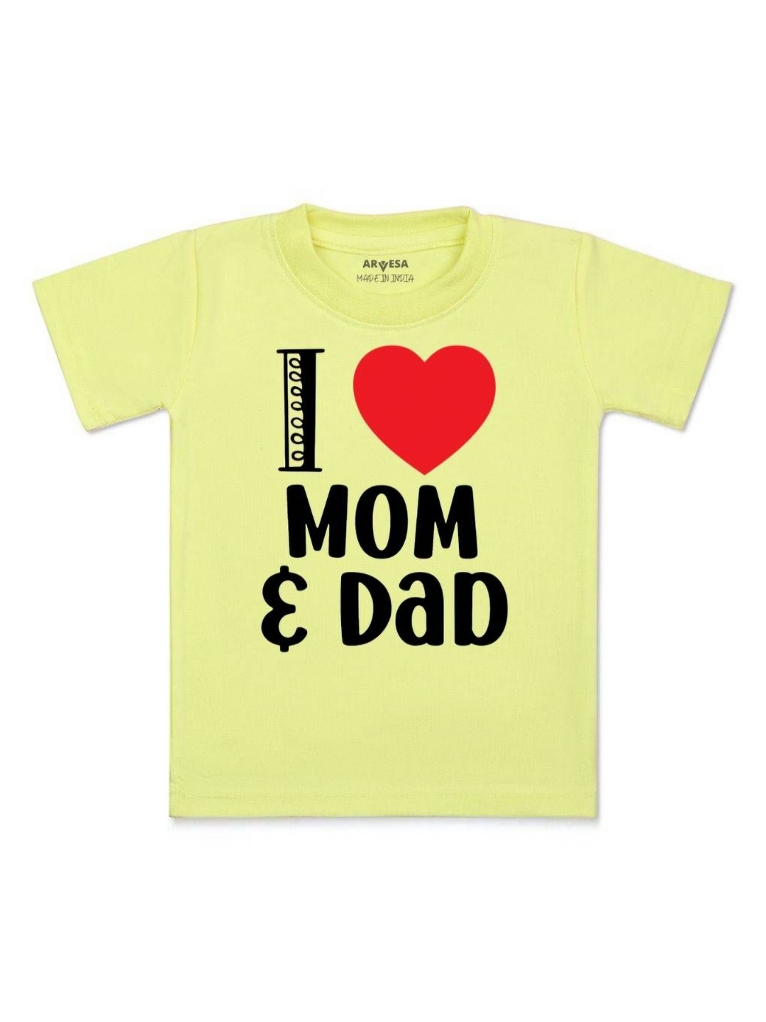 

Arvesa Kids Kids I Love Mom And Dad Printed Tshirt, Yellow