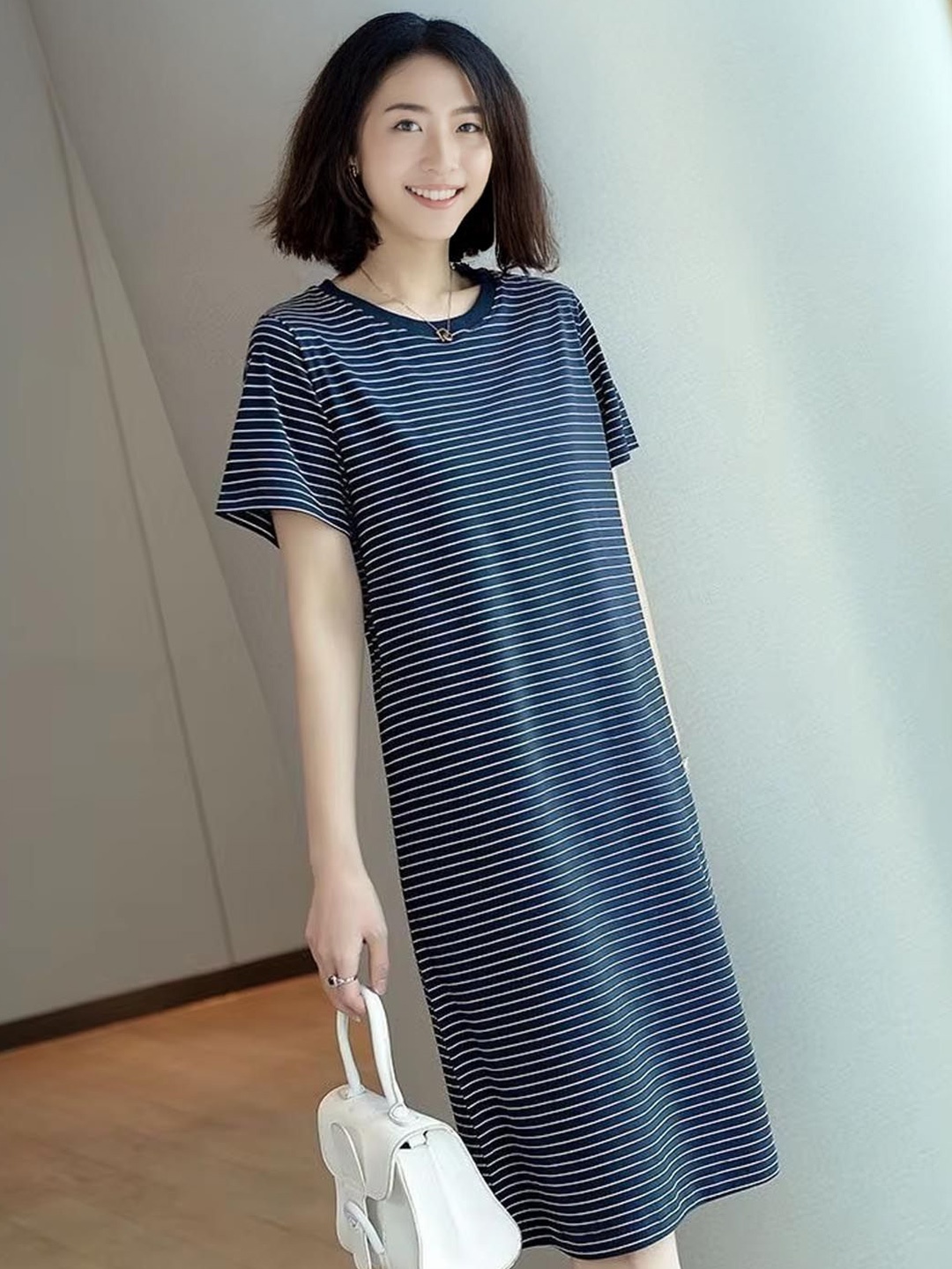 

StyleCast Nautical Striped T-shirt Dress, Navy blue