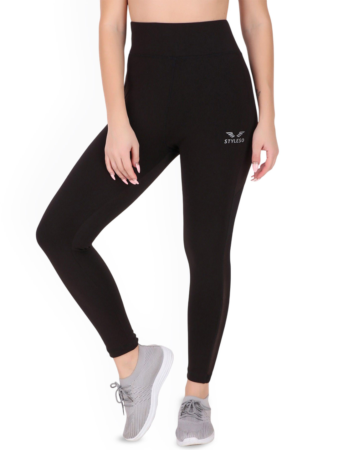 

STYLESO Women Printed Ankle Length Tights, Black