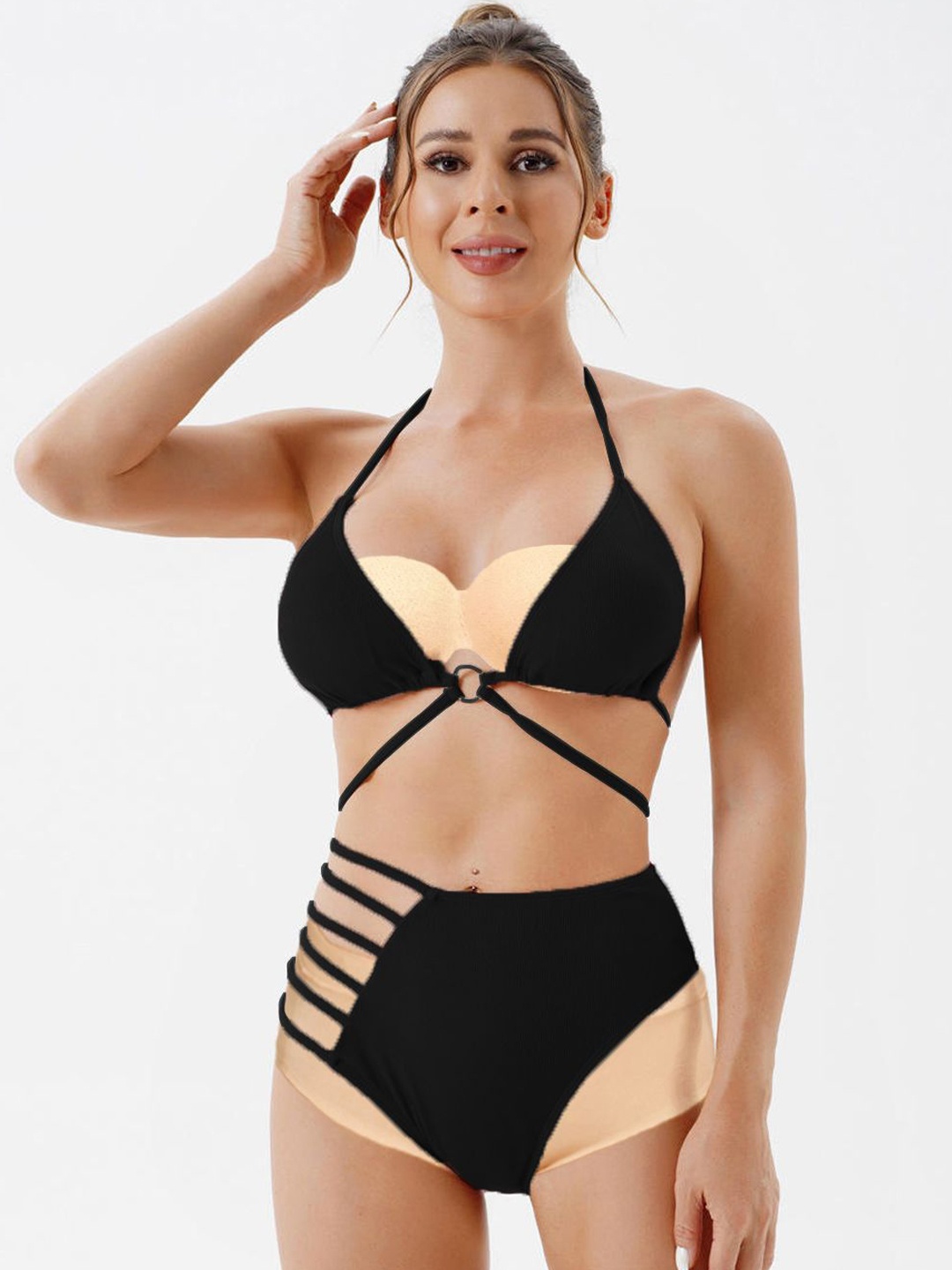 

Krelin Halter Neck Swim Bikini Set, Black