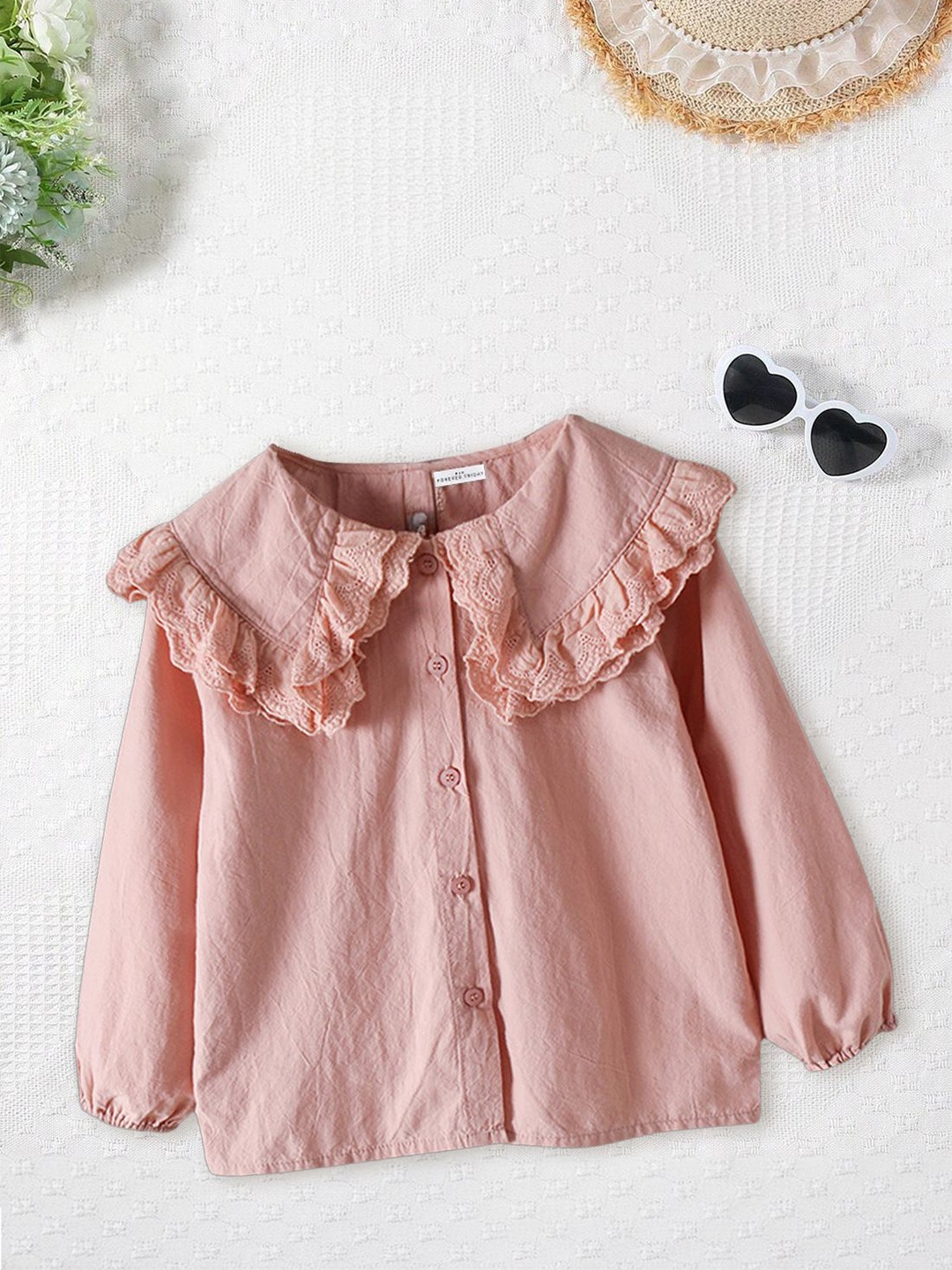 

FOREVER FRIDAY Flutter Sleeve Cotton Top, Pink