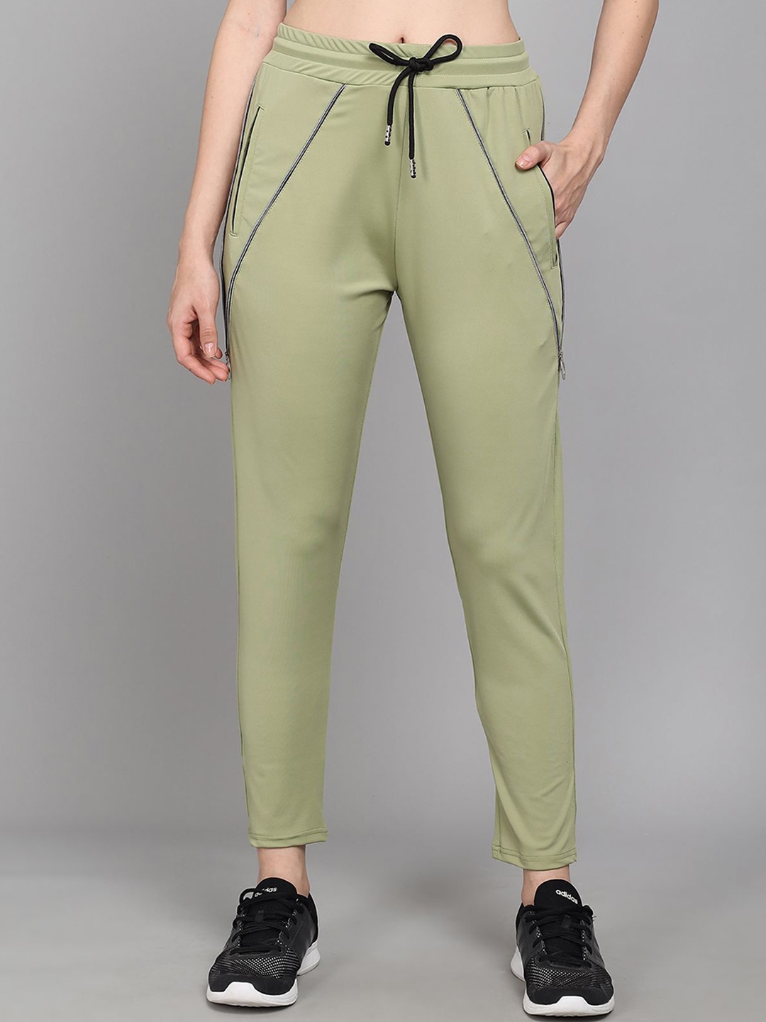 

FLOREOS Women Mid-Rise Track Pants, Sea green