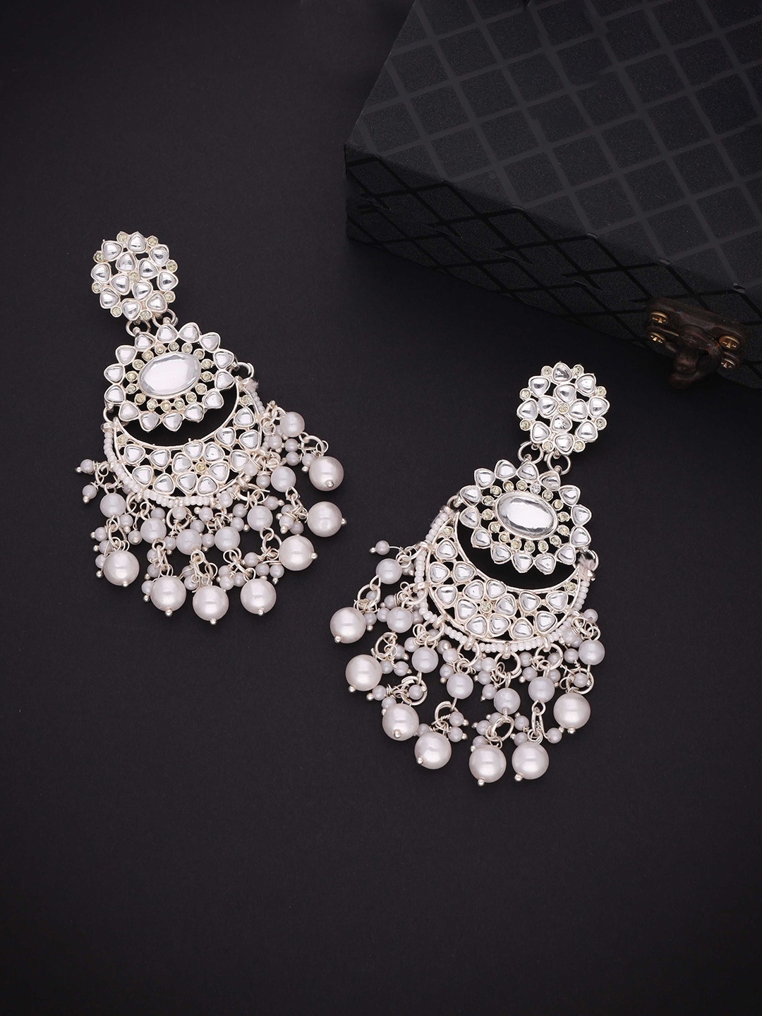 

Lyriss Gold Plated Artificial Beads Crescent Shaped Chandbalis