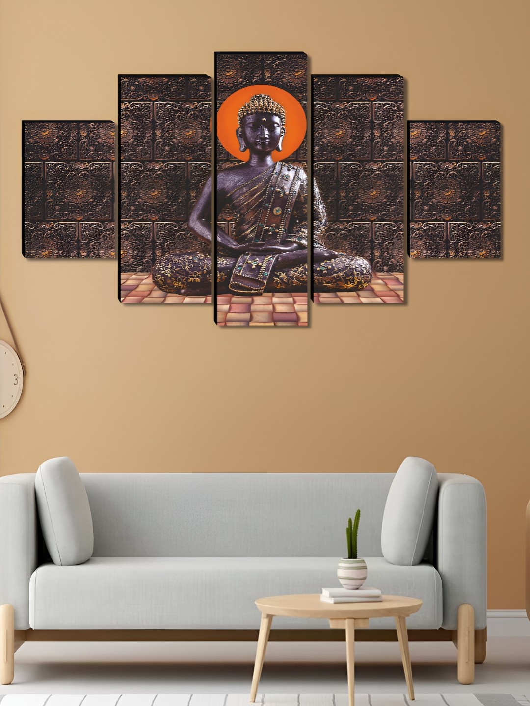 

Aura Brown & Orange 5 Piece Wood Religious Wall Paintings