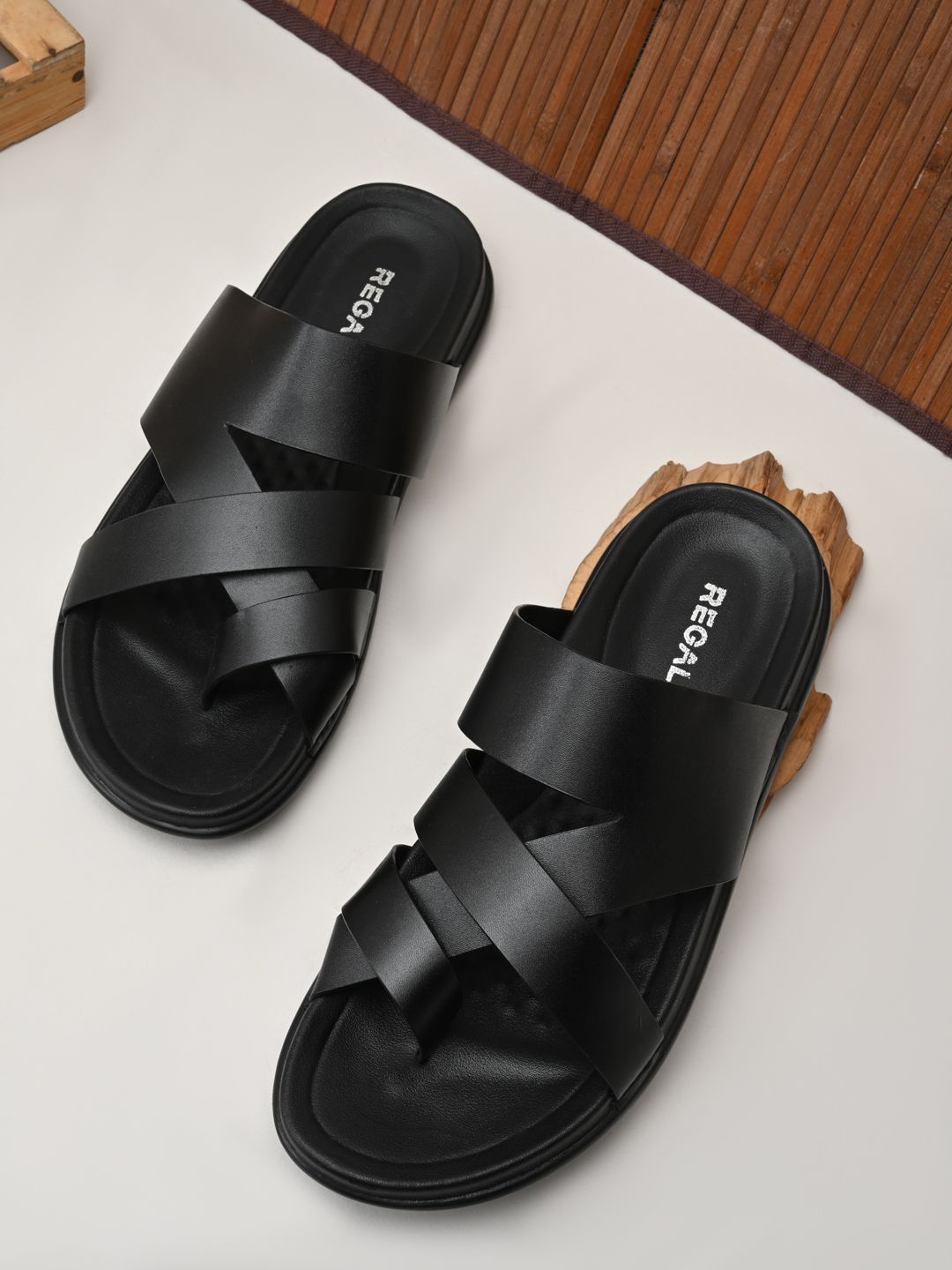 

Regal Men Leather Comfort Sandals, Black
