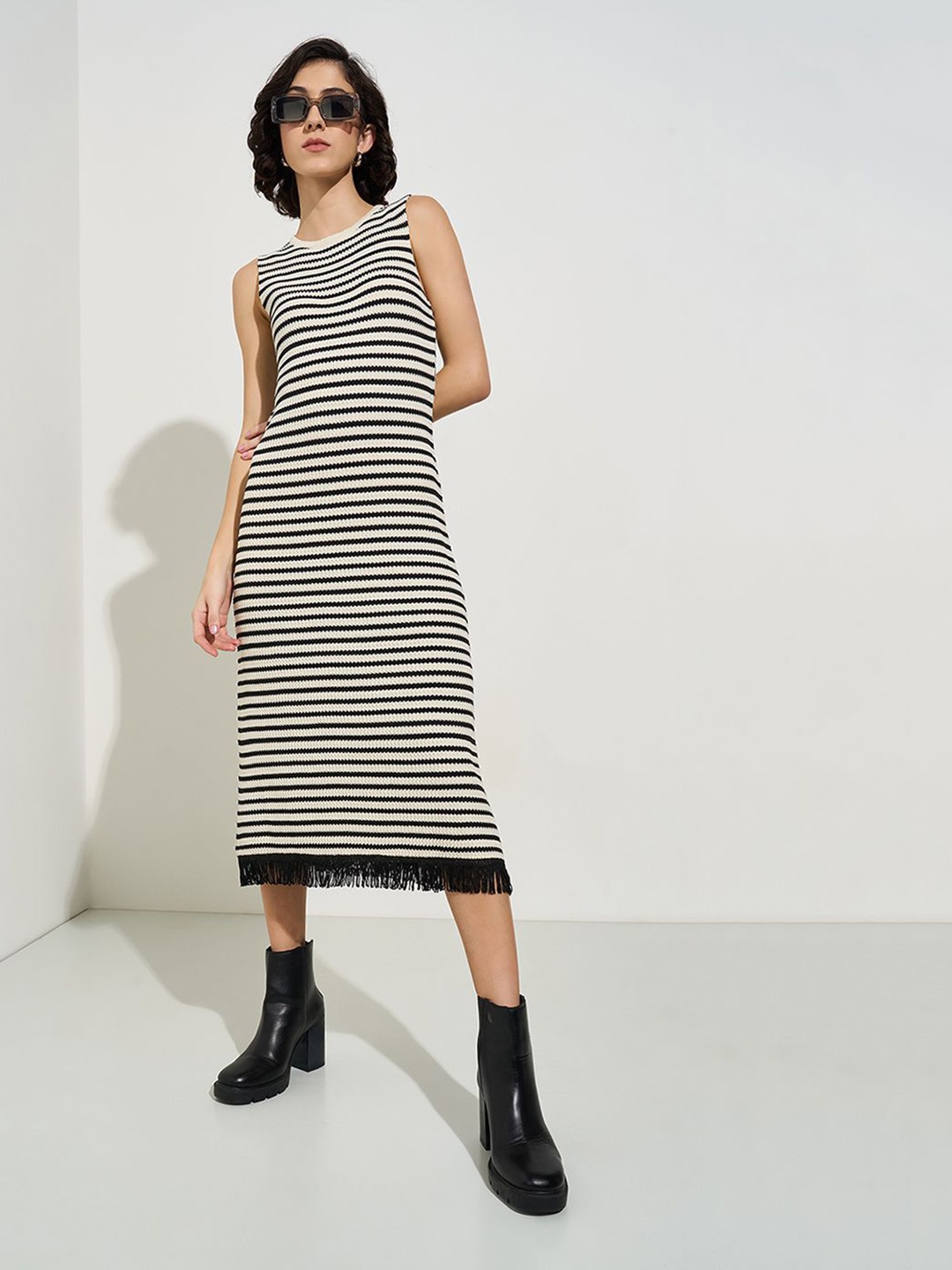 

People Sheath Midi Dress, Off white