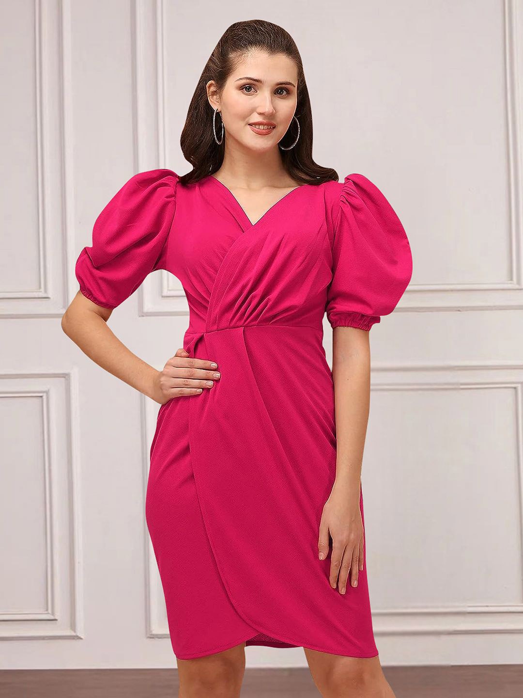 

Moda Rapido Applique Bodycon Dress, Pink