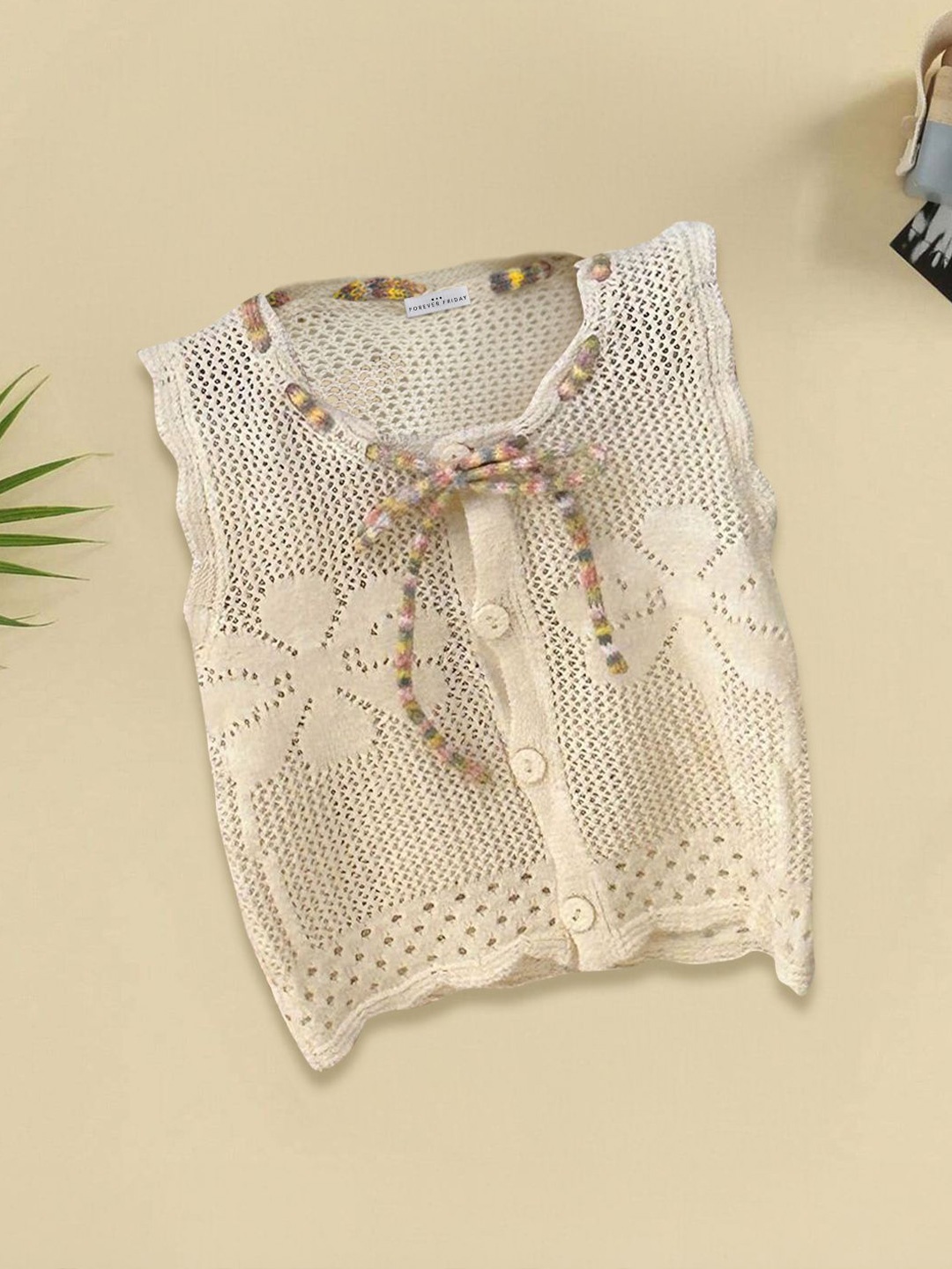 

FOREVER FRIDAY Geometric Kimono Sleeve Cotton Top, White
