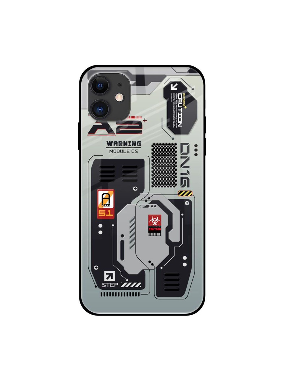 

QRIOH Techno Vibes Printed iPhone 12 Mini Back Case, Grey