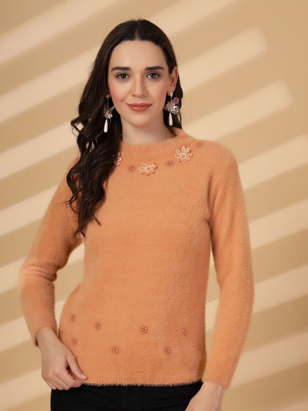 

all about you Halter Neck Woollen Top, Rust
