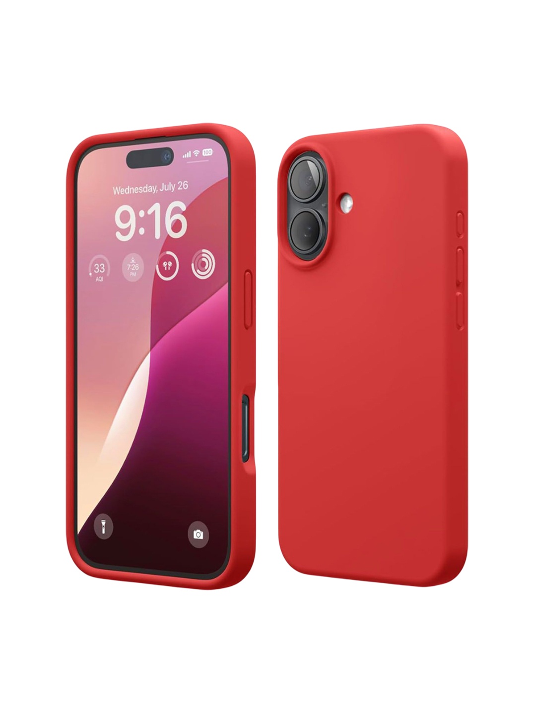 

LIRAMARK Solid iPhone 16 Back Case, Red