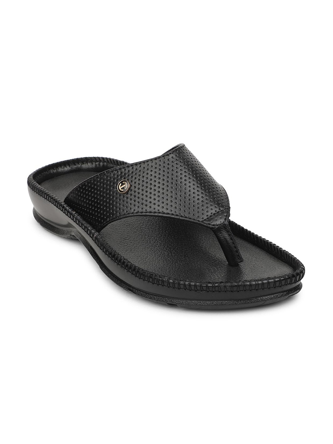 

Liberty Men Self Design Thong Flip-Flops, Black