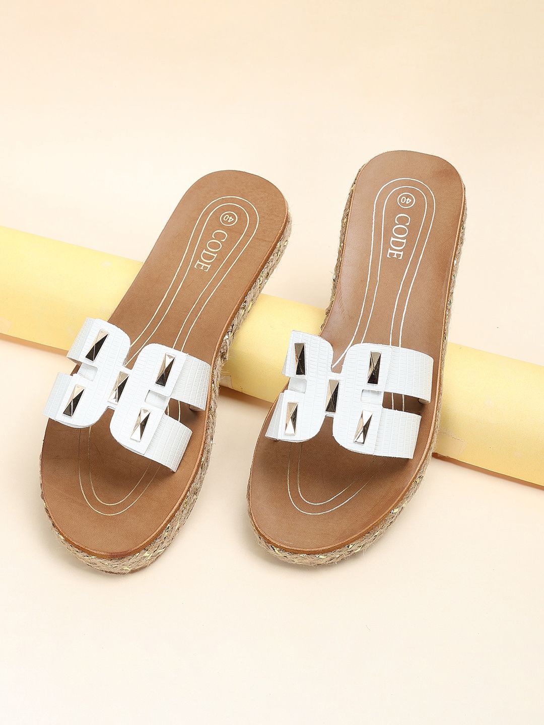 

CODE by Lifestyle Women Open Toe Flats, White