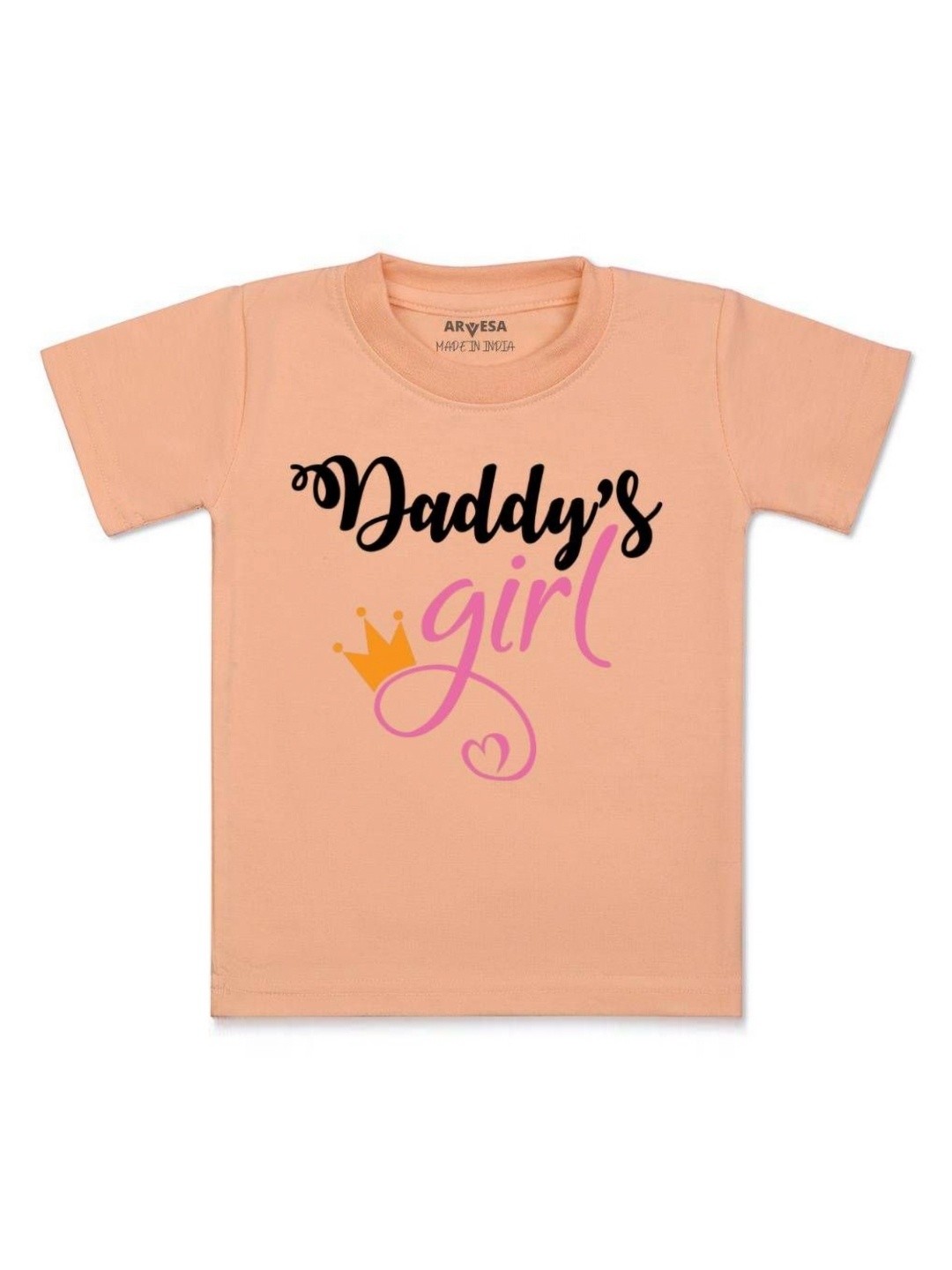

Arvesa Kids Kids Daddy Girl Printed Tshirt, Peach