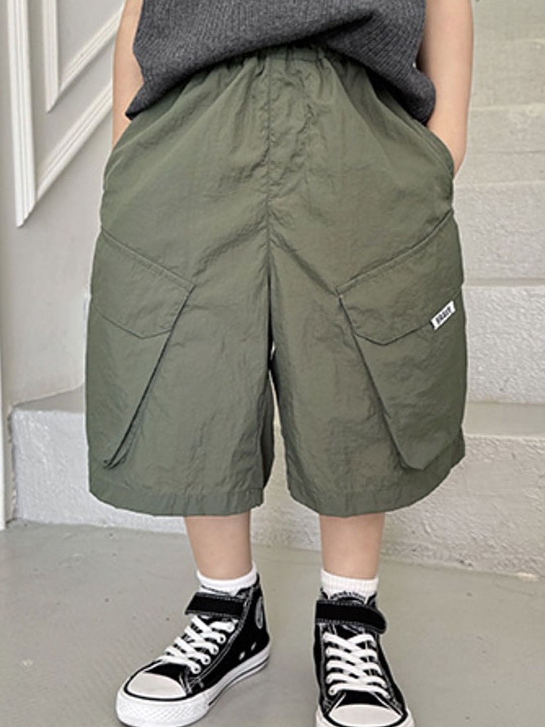 

LULU & SKY Boys Loose Fit Cargo Shorts, Green