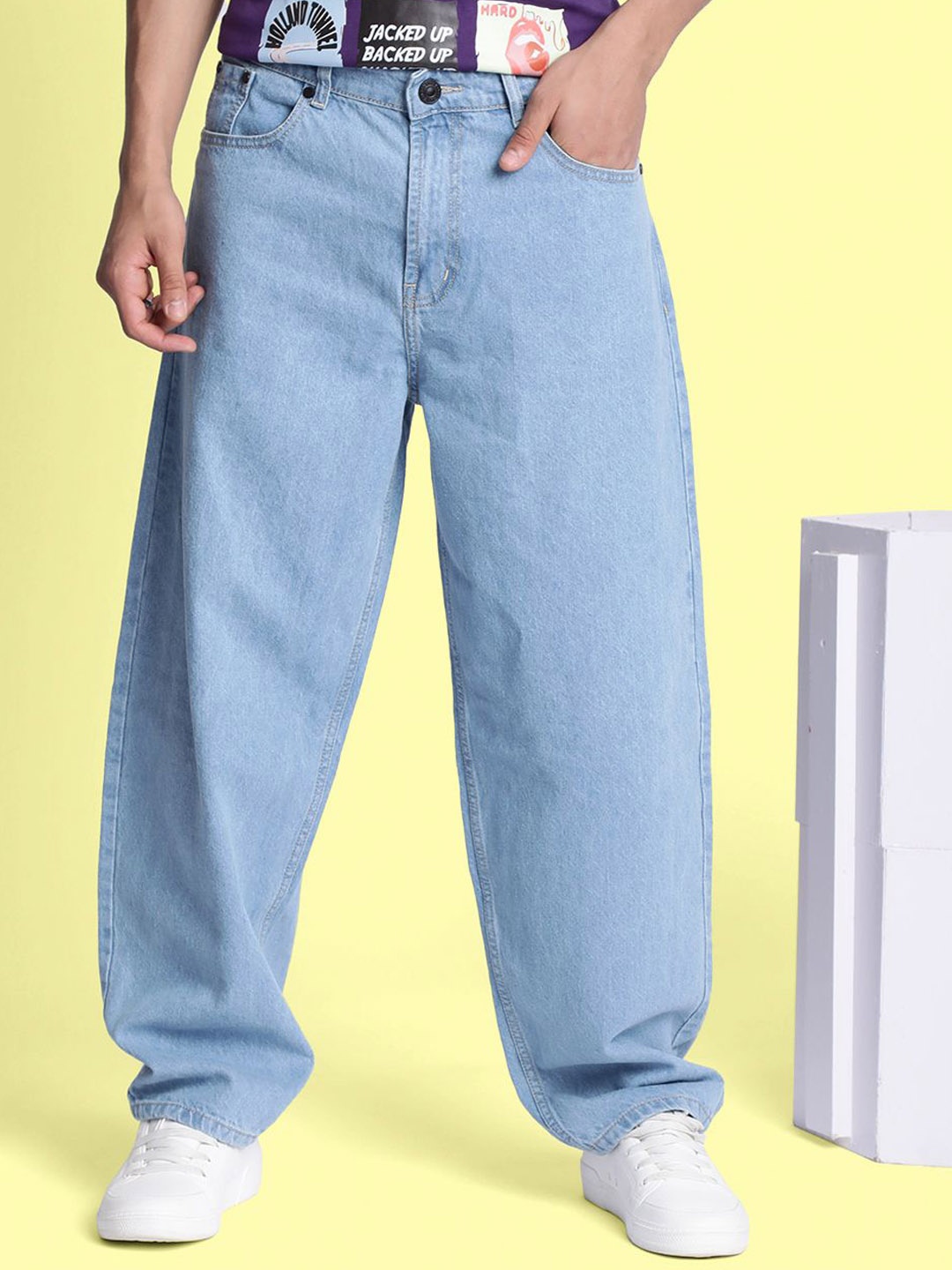 

Bene Kleed Men Low Distress Jeans, Blue