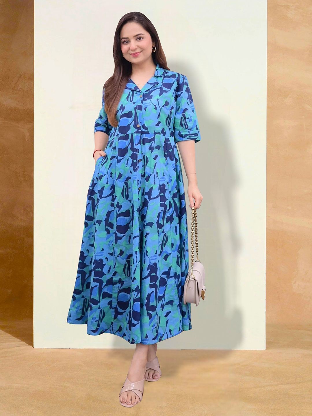 

Moda Rapido Floral Print Applique Fit & Flare Dress, Multi