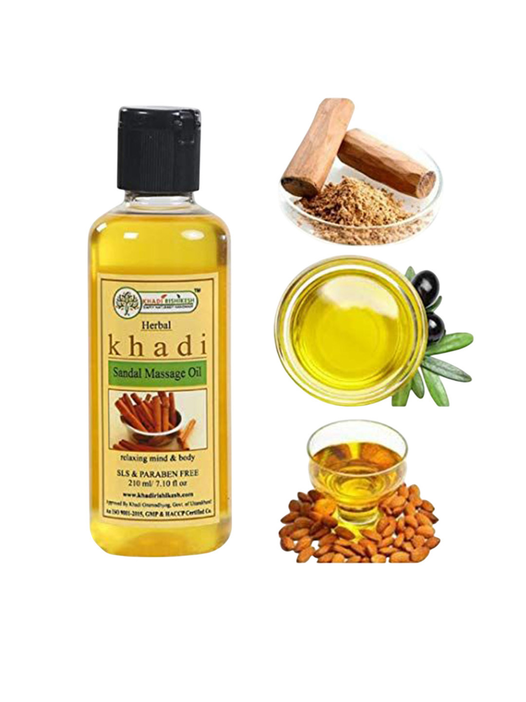 

Khadi Rishikesh Herbal Sandal Massage Oil For Relaxing Mind & Body - 210 ml, Black