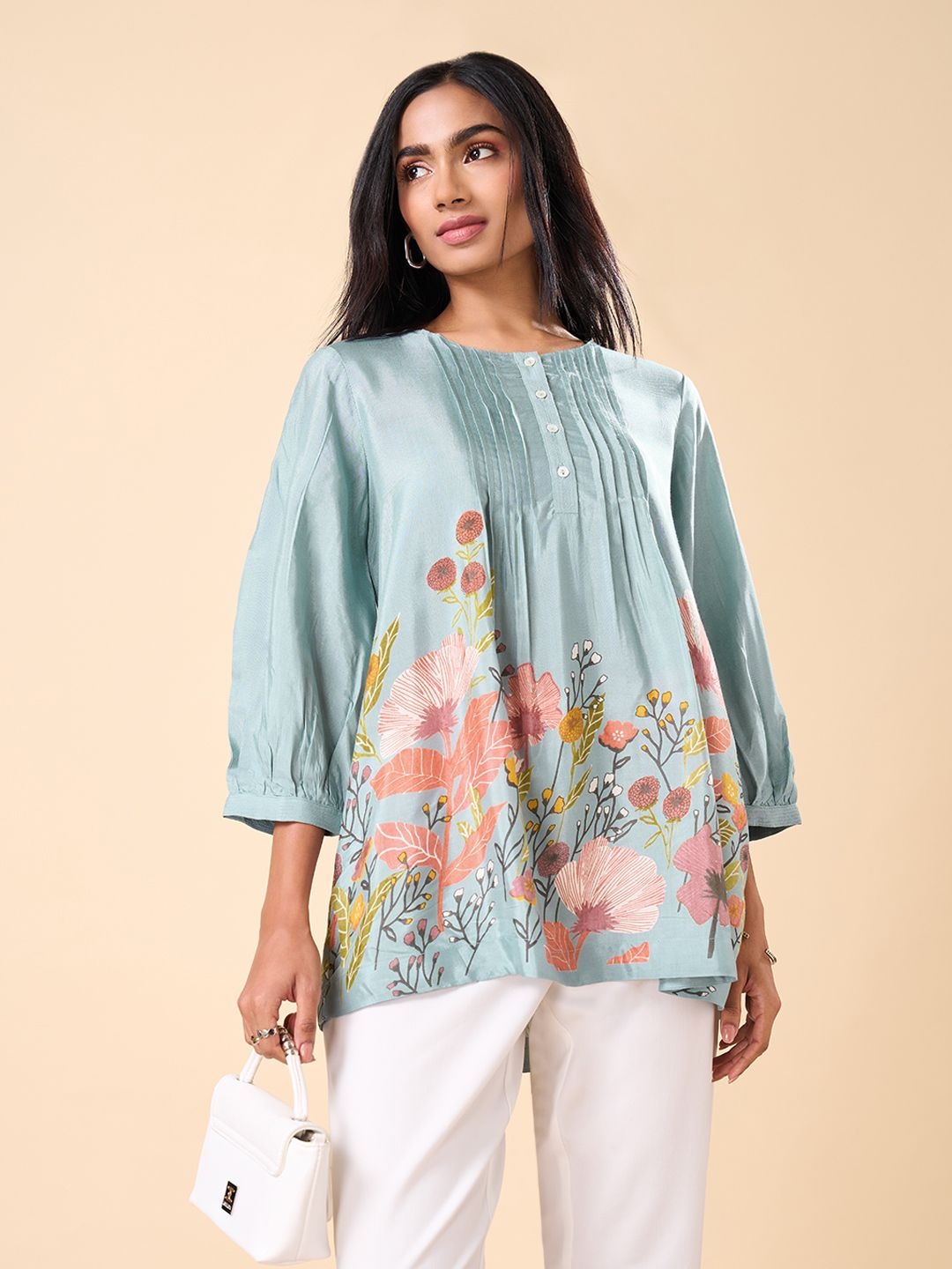 

Marigold Lane Floral Print Top, Blue