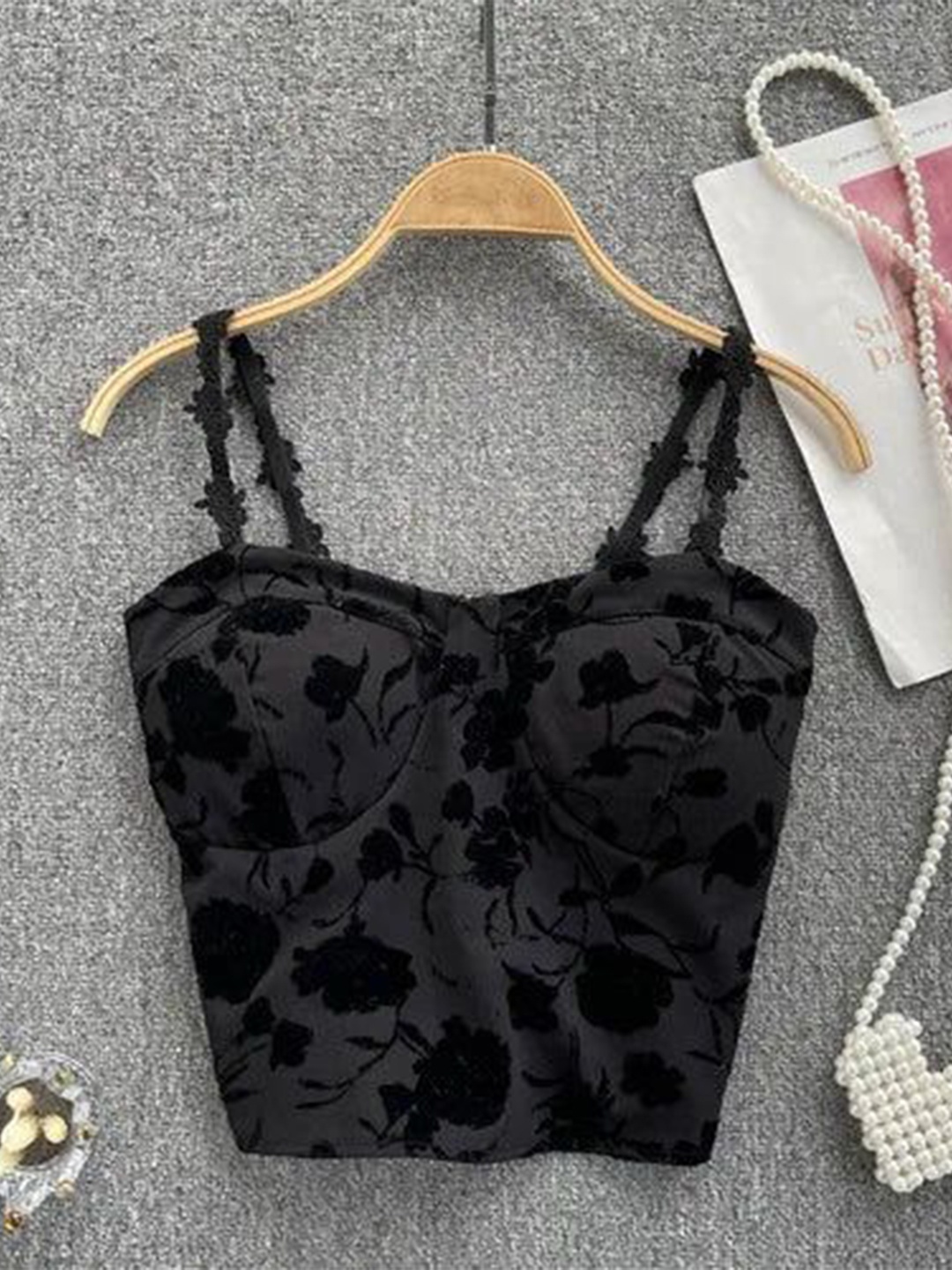 

Lugo Floral Bra Full Coverage Lightly Padded, Black